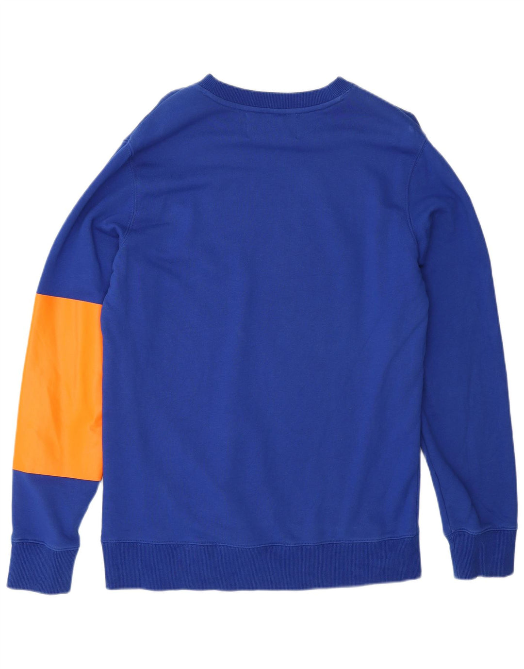 CALVIN KLEIN JEANS Mens Graphic Sweatshirt Jumper Medium Blue Colourblock