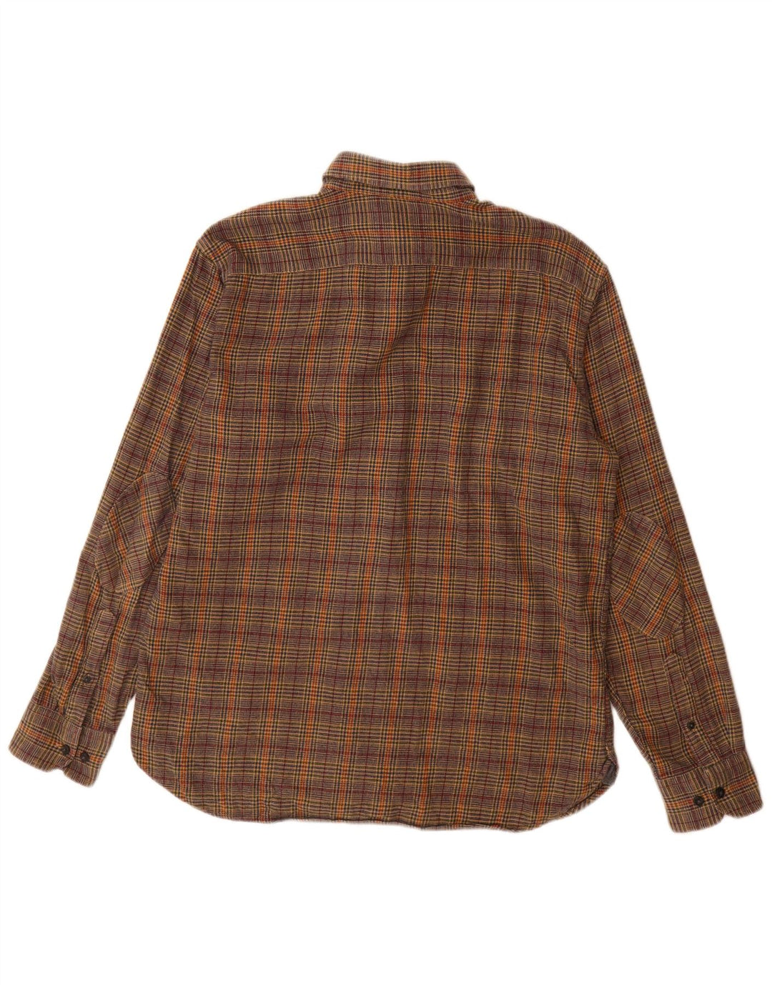 Marks & Spencer Mens Blue Harbour Flannel Shirt Large Brown Houndstooth