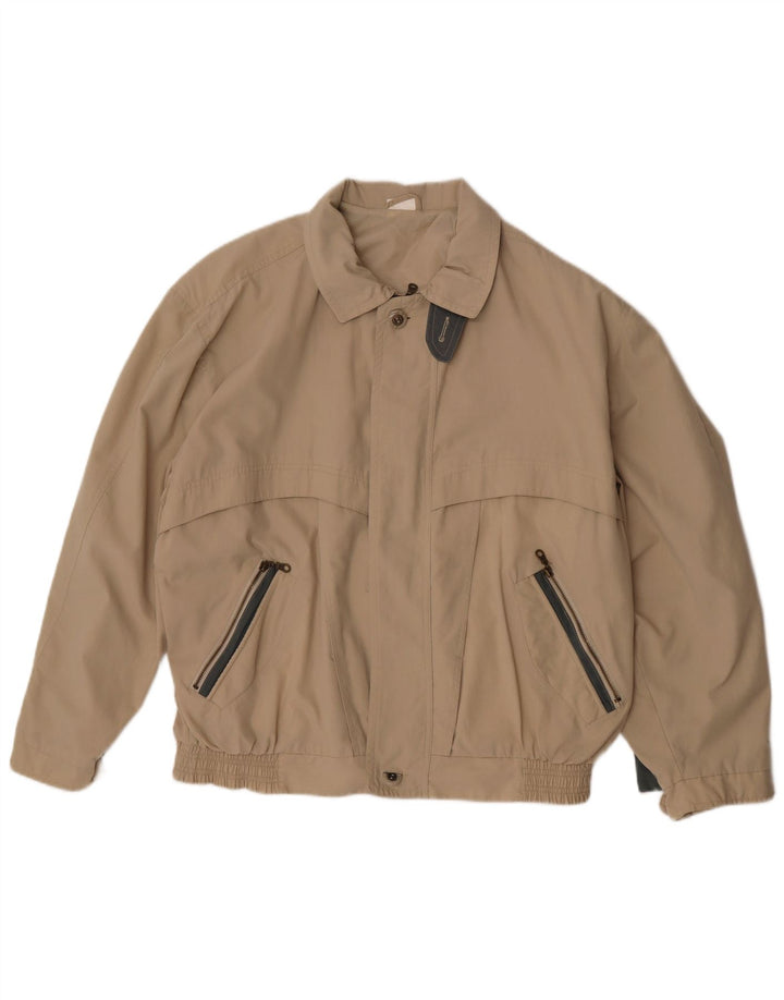 Vintage Mens Bomber Jacket UK 42 XL Khaki Polyester