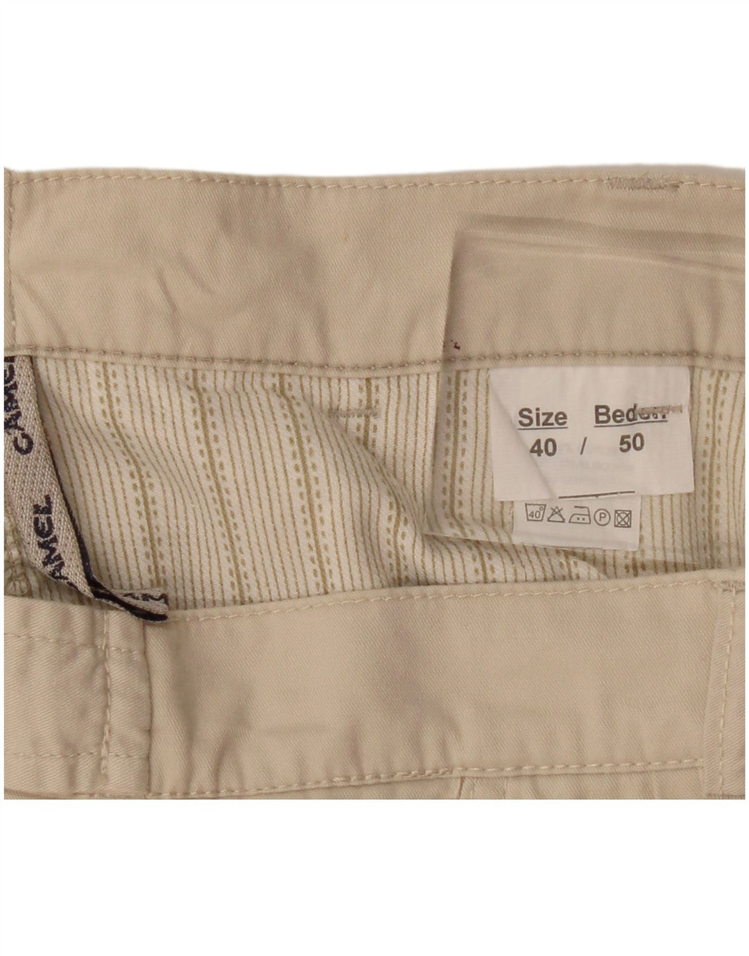 Camel Mens Cargo Shorts W40 XL Beige Cotton