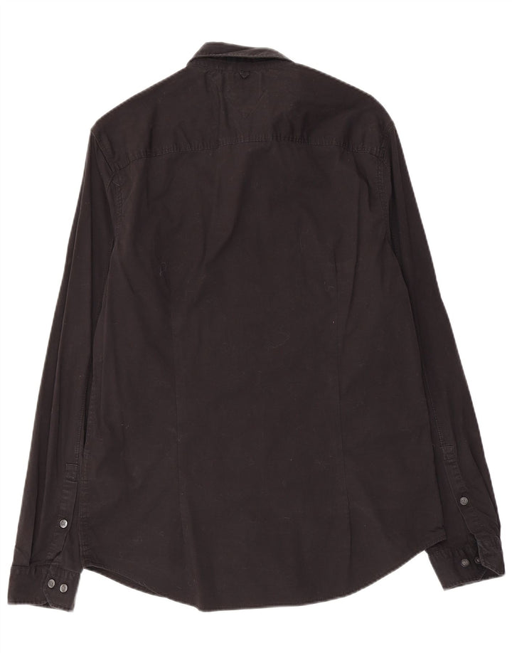 Tommy Hilfiger Mens Slim Fit Shirt Large Black Cotton