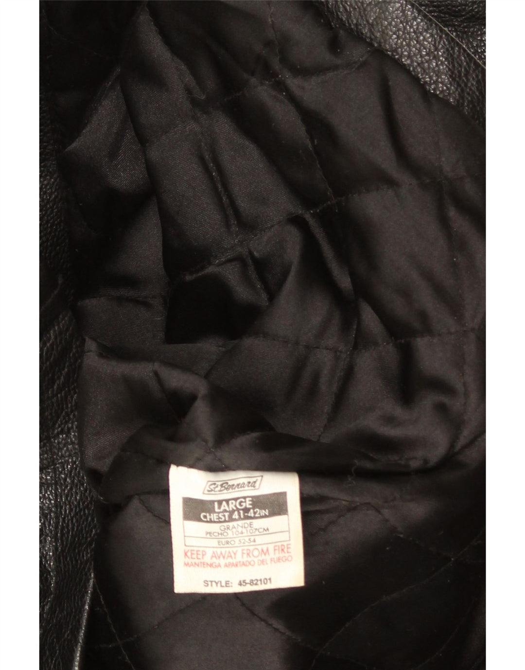 St. Bernard Mens Leather Jacket UK 41 Large Black