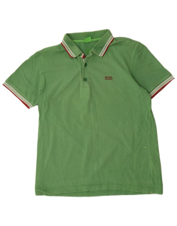 Hugo Boss Mens Modern Fit Polo Shirt Large Green Cotton