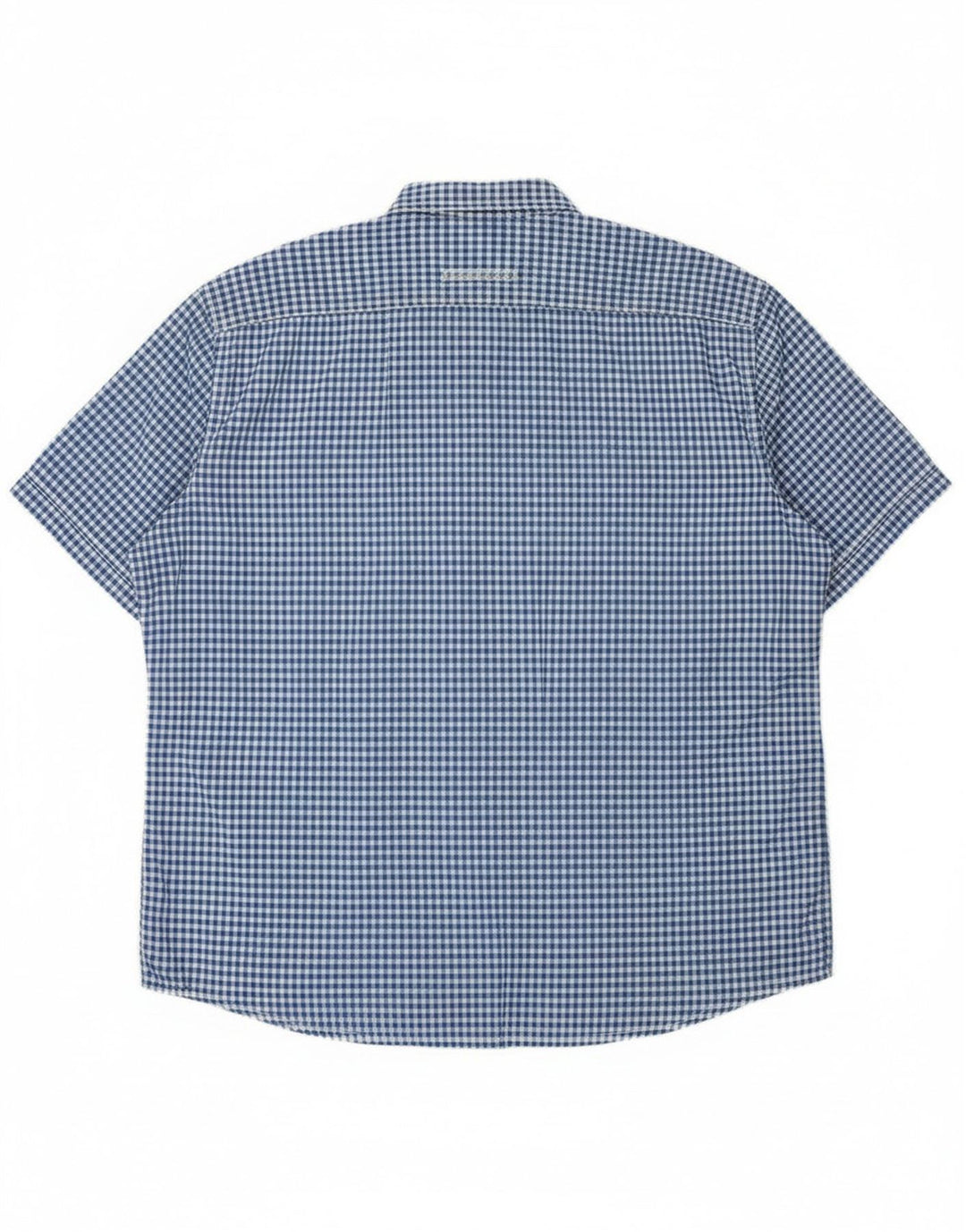 Camel Active Mens Short Sleeve Regular Fit Shirt 2XL Blue Gingham Cotton