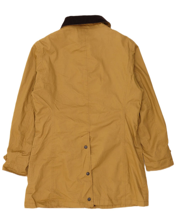 BARBOUR Womens Overcoat UK 16 Large Khaki Cotton