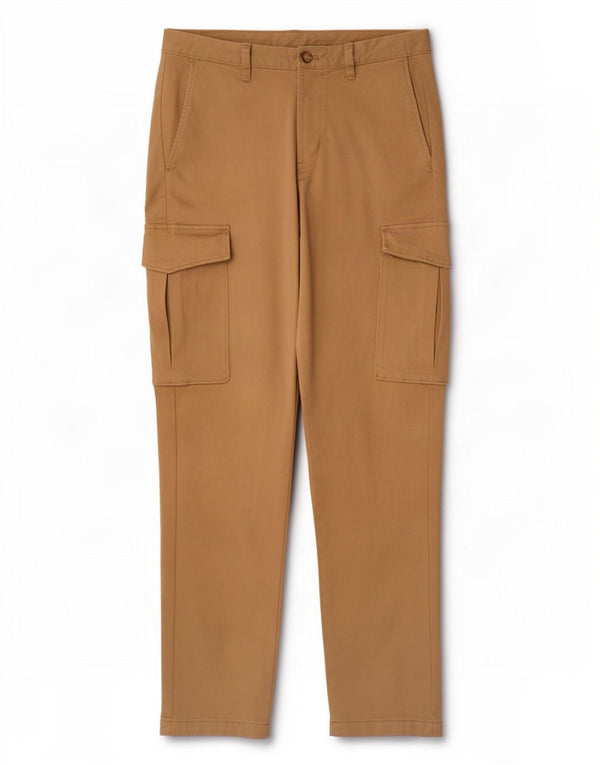 Zara Mens Slim Cargo Trousers EU 38 Small W30 L27 Beige Cotton