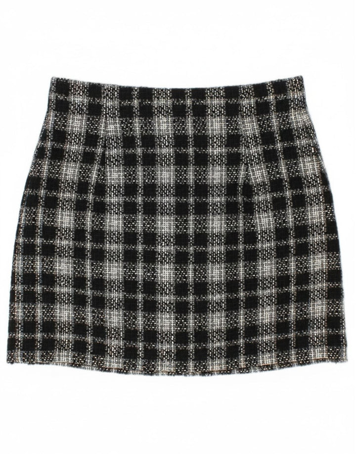 Zara Womens Knit Mini Skirt Small W26 Black Check