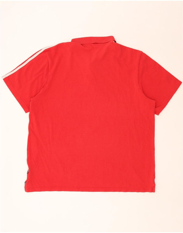 ADIDAS Mens Polo Shirt 2XL Red Cotton