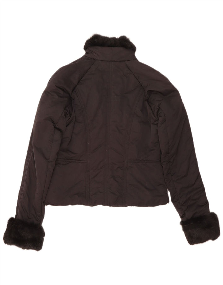 Trussardi Jeans Womens Crop Padded Jacket IT 42 Medium Black Polyester