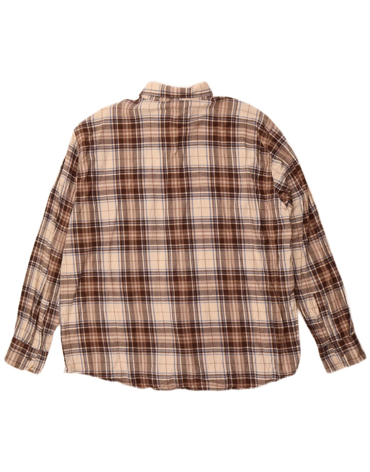 Sea Barrier Mens Flannel Shirt 2XL Beige Check Cotton