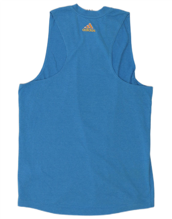ADIDAS Mens Graphic Vest Top Medium Blue Polyester