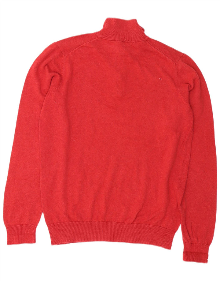 Crew Clothing Mens Zip Neck Jumper Sweater Medium Red Cotton