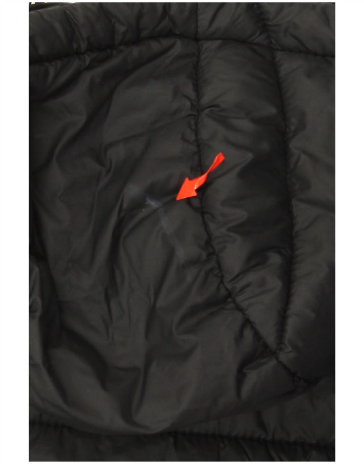 Superdry Mens Hooded Padded Jacket UK 38 Medium Black Nylon