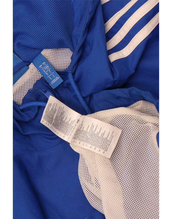 Adidas Mens Hooded Tracksuit Top Jacket  Small Blue Colourblock Polyester
