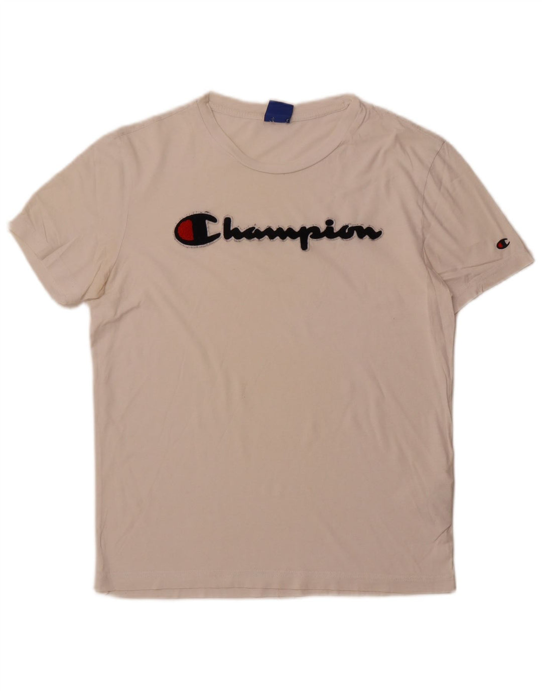 CHAMPION Mens Graphic T-Shirt Top Medium White Cotton
