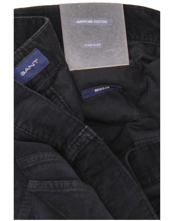 GANT Mens Regular Corduroy Trousers W40 L32 Navy Blue Cotton