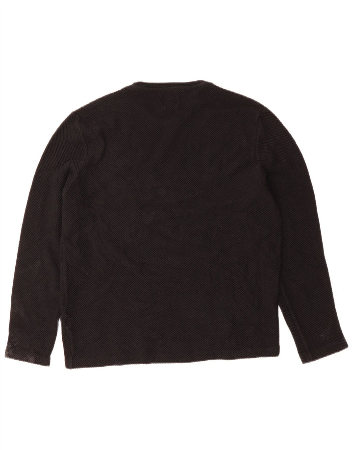 ZARA Womens Top Long Sleeve UK 14 Large Black Cotton