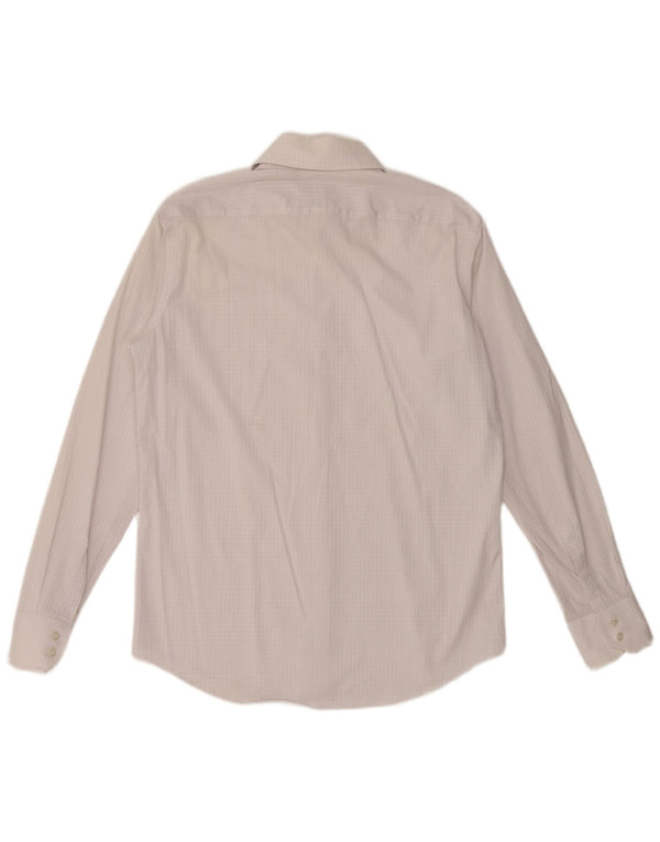 HUGO BOSS Mens Regular Fit Shirt Size 40 15 3/4 Medium White Gingham