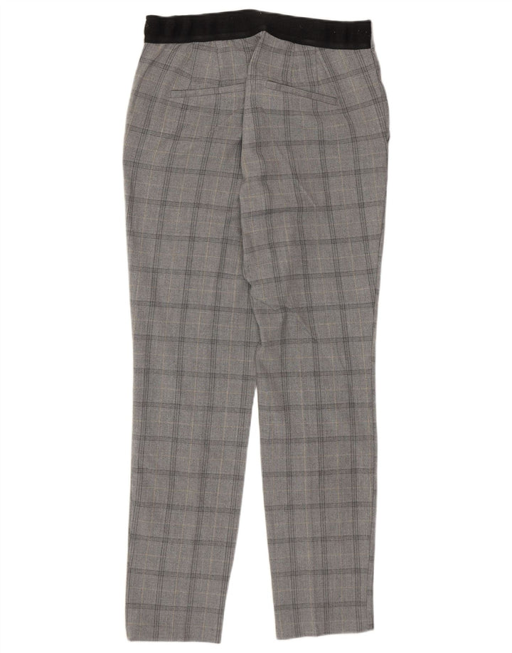 Zara Womens Slim Chino Trousers Medium W28 L27 Grey Check Polyester