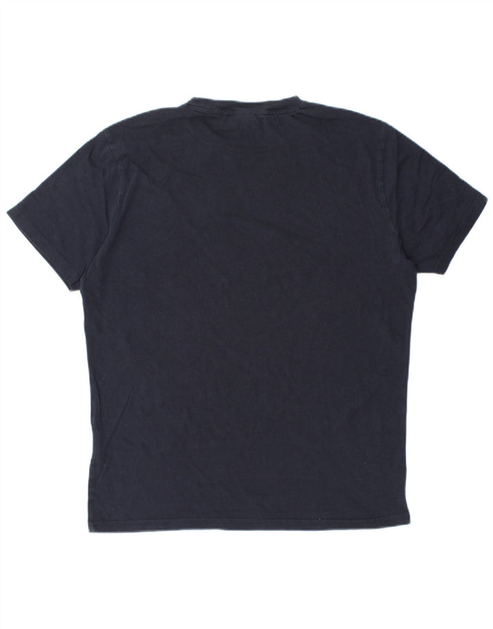 CHAMPION Mens Graphic T-Shirt Top Medium Navy Blue Cotton