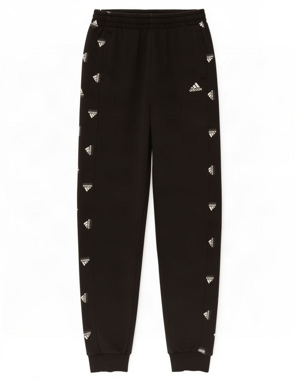 Adidas Boys Graphic Tracksuit Trousers Joggers 13-14 Years Black Cotton