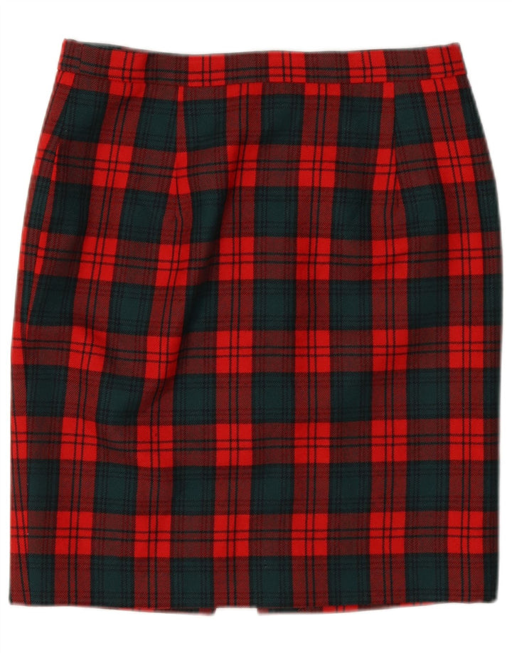 Vintage Womens Pencil Skirt W28 Medium  Red Plaid