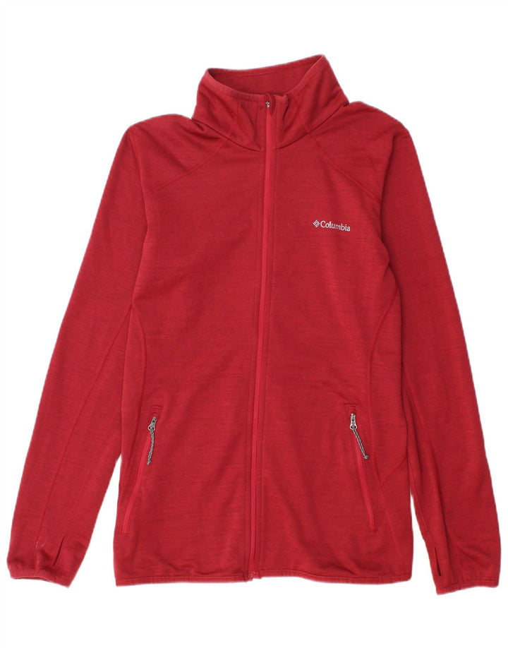 COLUMBIA Womens Tracksuit Top Jacket UK 12 Medium Red Polyester