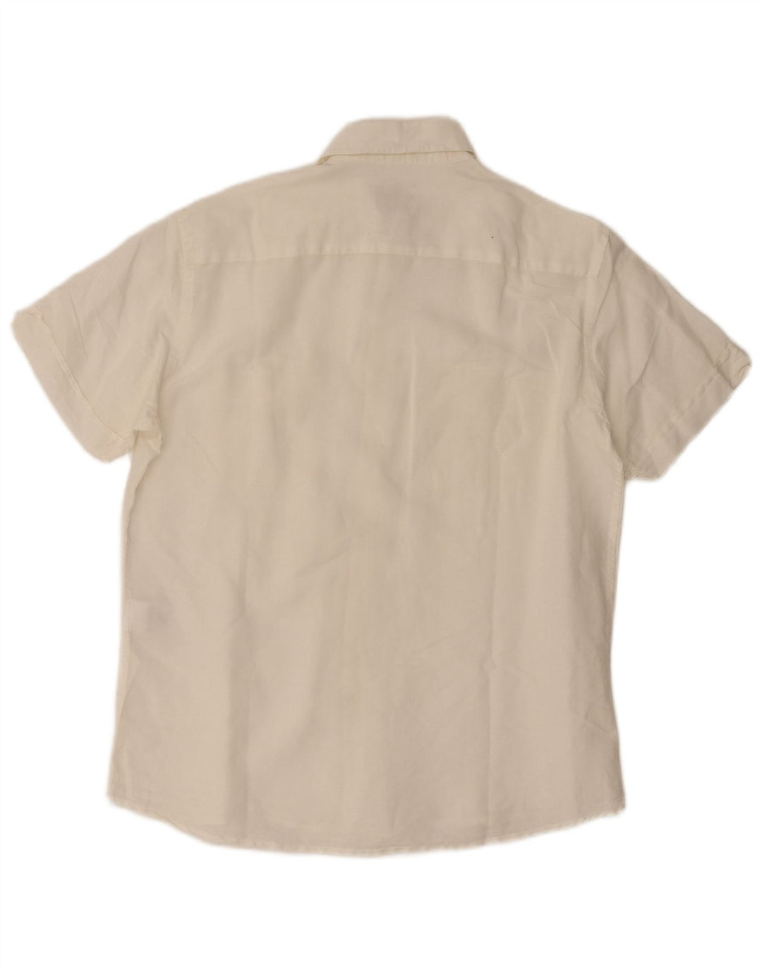 Mash Mens Short Sleeve Shirt Large Off White Linen