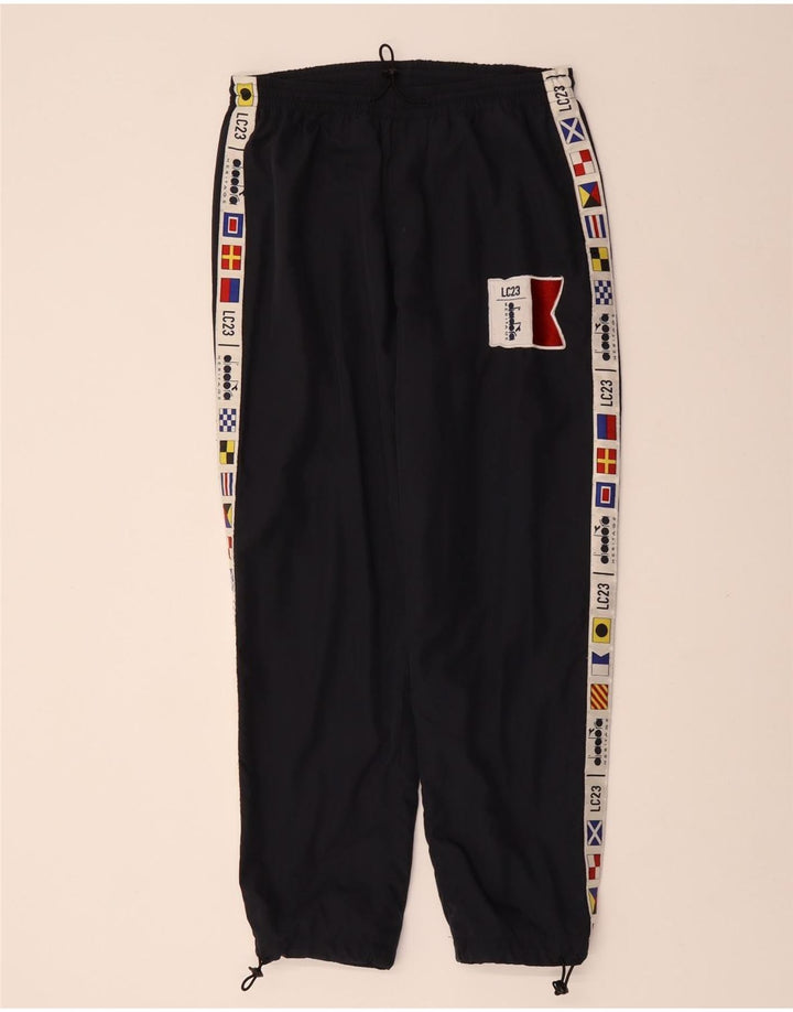 DIADORA Mens Heritage Tracksuit Trousers Joggers Small  Navy Blue