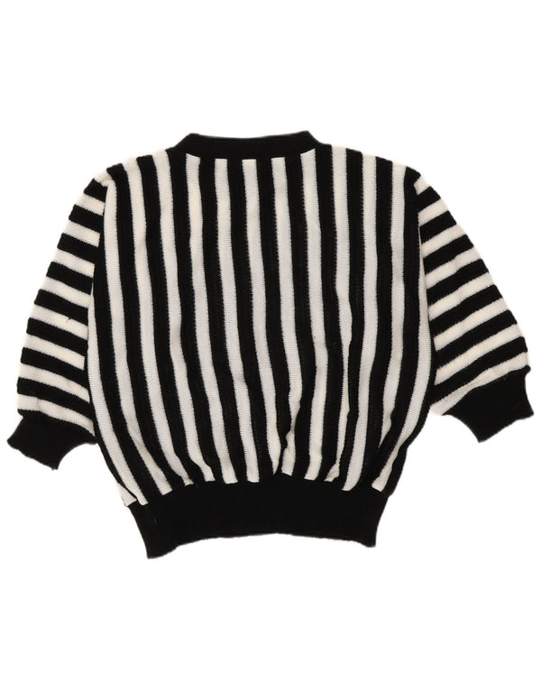 C&A Womens Boat Neck Jumper Sweater EU 48/50 XL Black Striped Acrylic
