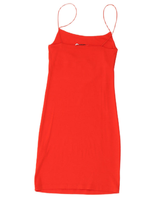Zara Womens Slip Dress UK 12 Medium Red Cotton