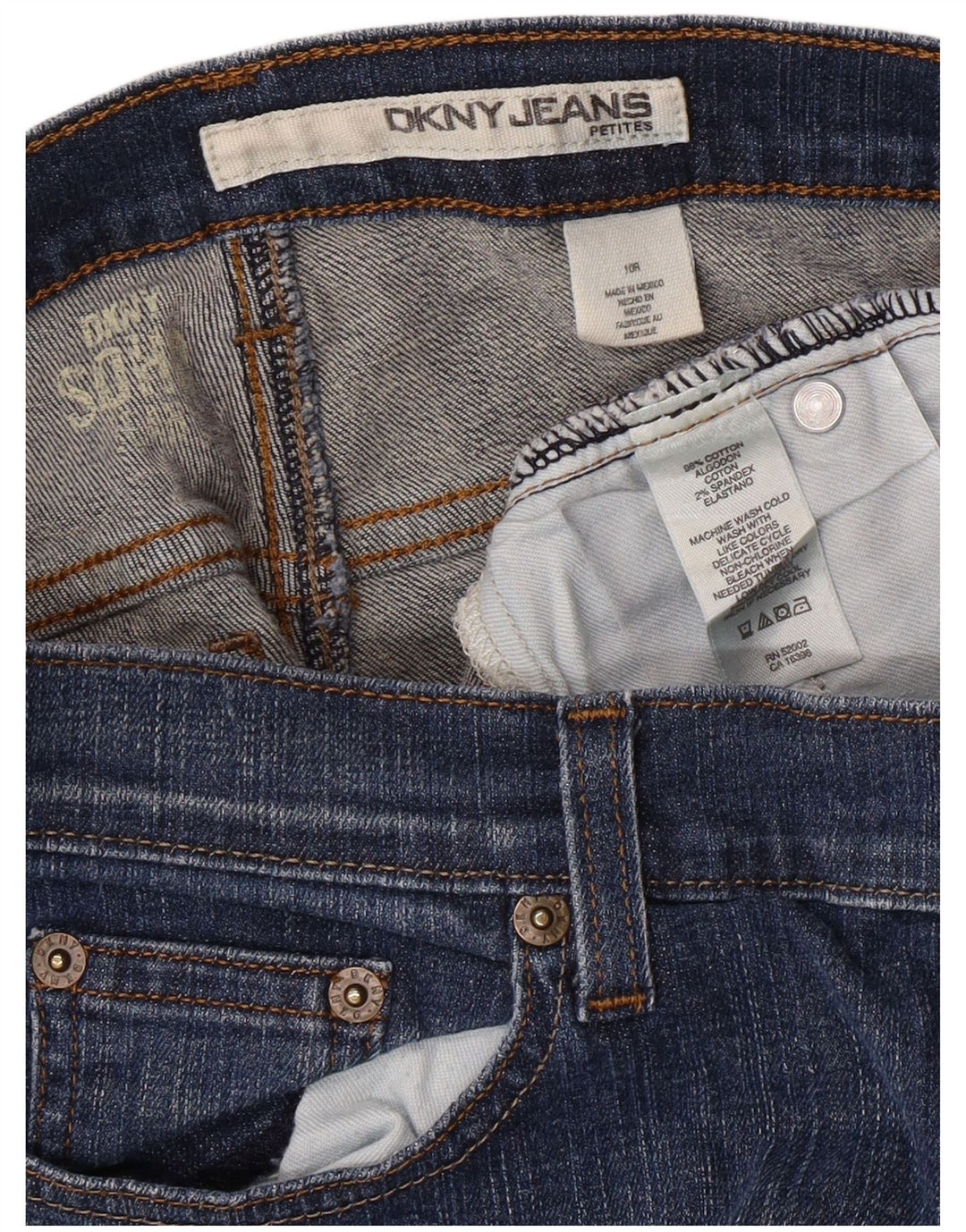 DKNY Womens Petites Bootcut Jeans US 10 Large W30 L26 Blue Cotton