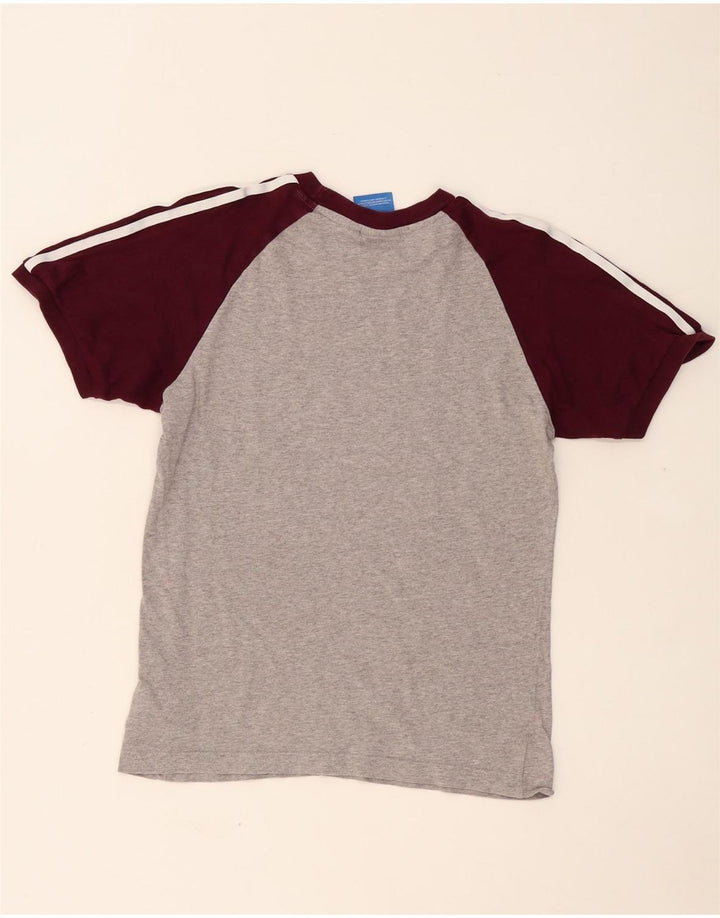 ADIDAS Mens T-Shirt Top Small Grey Colourblock Cotton