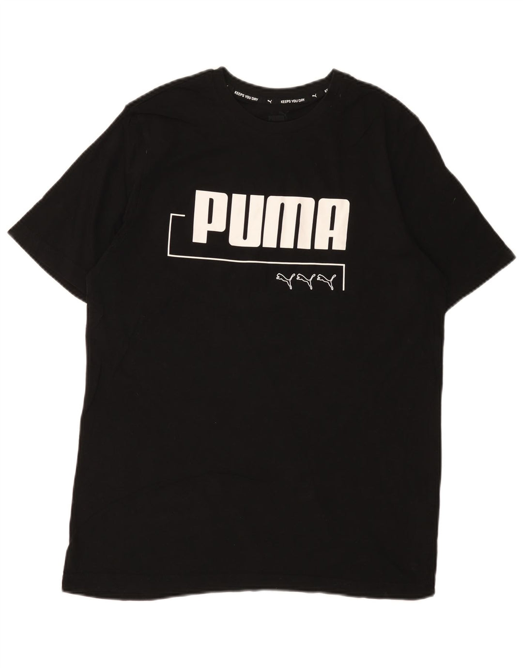 Puma Mens Graphic T-Shirt Top Medium Black Cotton