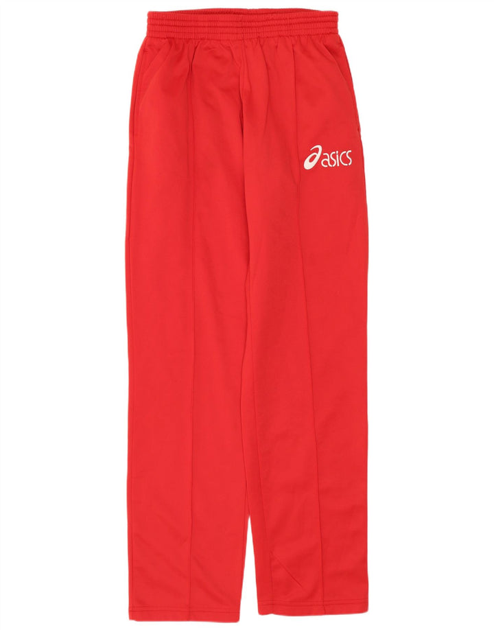 ASICS Womens Graphic Tracksuit Trousers UK 10 Small  Red Polyester