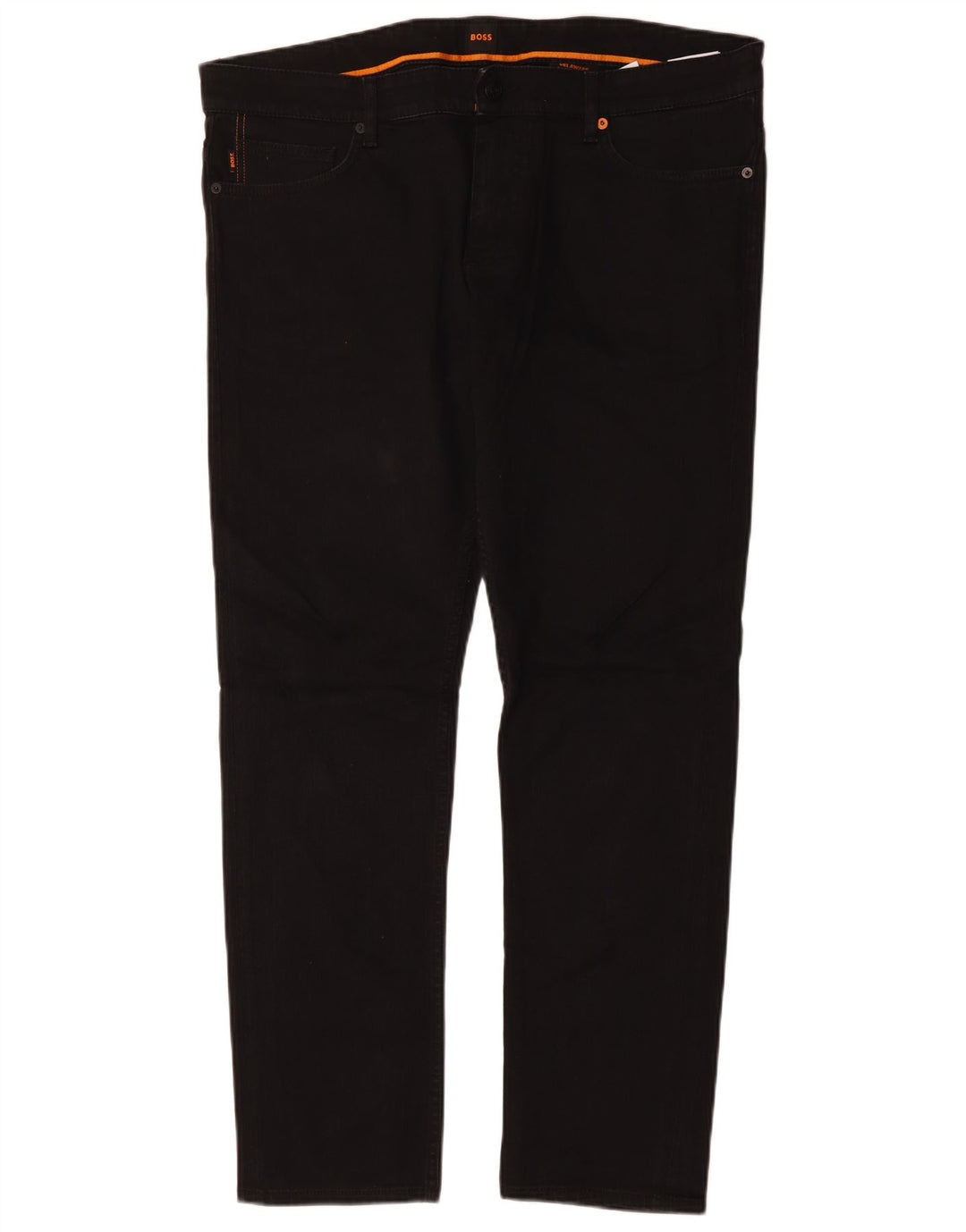 HUGO BOSS Mens Delaware Slim Fit Casual Trousers W36 L30 Black Cotton