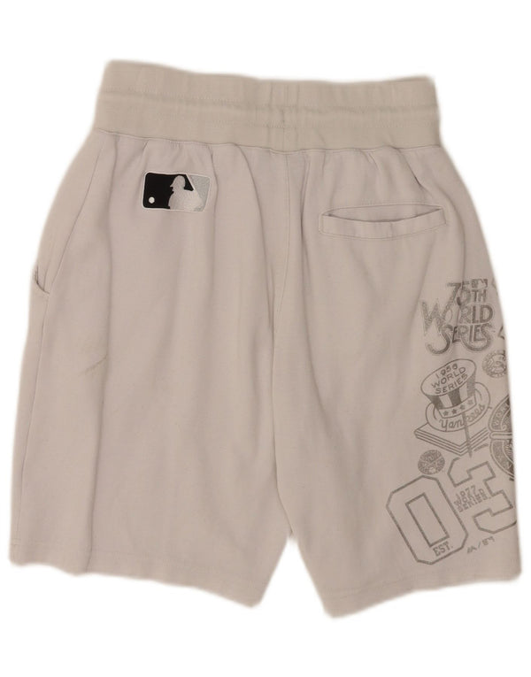Majestic Mens New York Yankees Graphic Sport Shorts XS White Cotton
