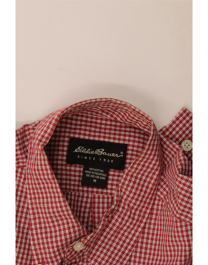 Eddie Bauer Mens Shirt Medium Red Check Cotton