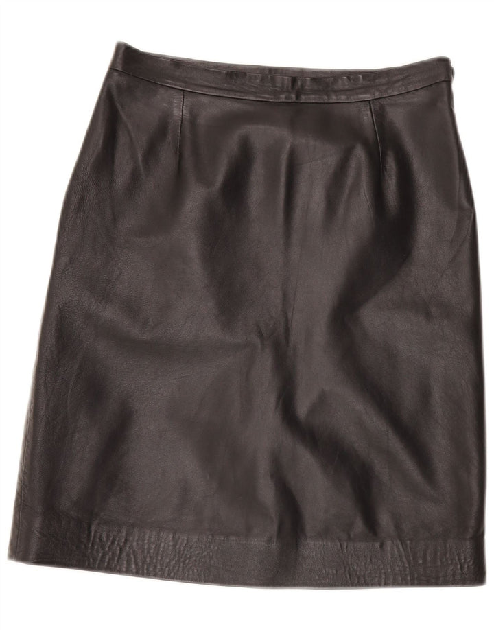 Vintage Womens Leather Skirt W29 Medium Black