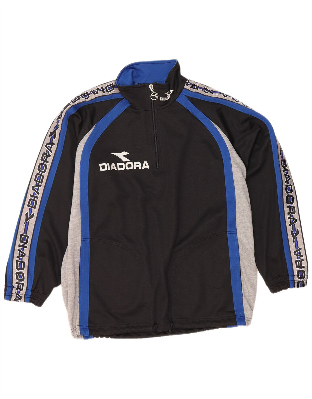 Diadora Mens Graphic Tracksuit Top Jacket Medium Black Colourblock