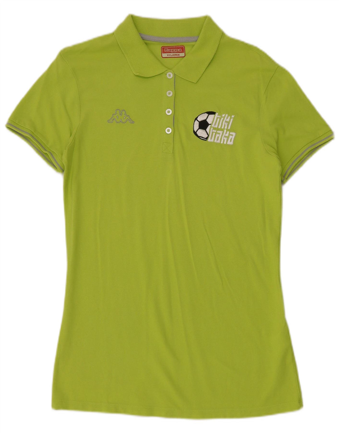 KAPPA Womens Graphic Polo Shirt UK 20 2XL Green Cotton