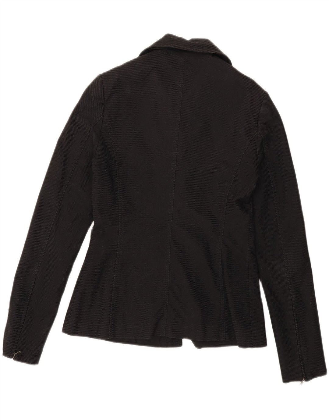 FERRE Womens 2 Button Blazer Jacket IT 44 Medium Black Pinstripe Cotton Vintage Ferre and Second-Hand Ferre from Messina Hembry 