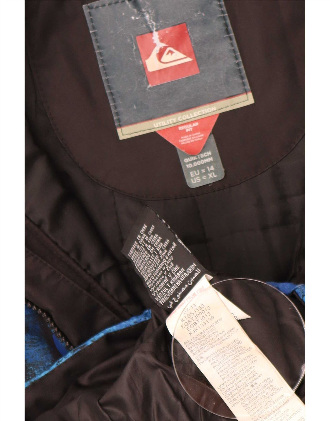 Quiksilver Boys Graphic Ski Jacket 13-14 Years Blue Polyester