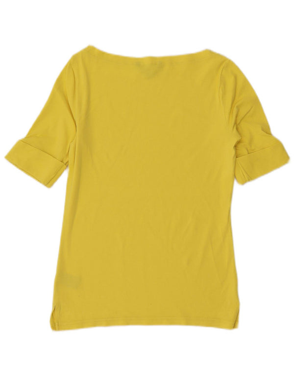Ralph Lauren Womens Blouse Top UK 12 Medium Yellow Cotton
