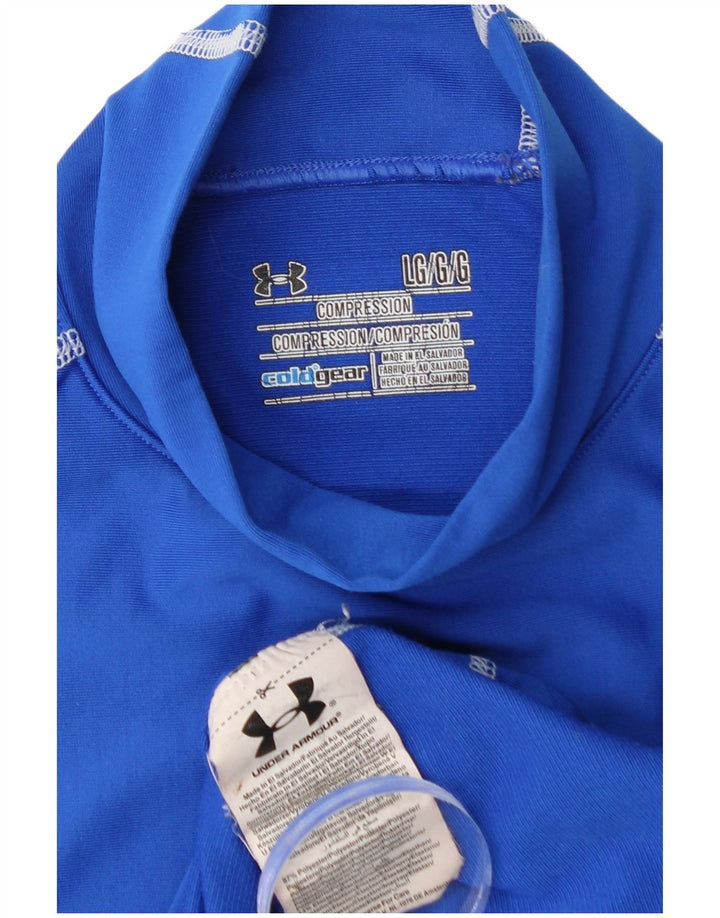 UNDER ARMOUR Mens Cold Gear Top Long Sleeve Large Blue Polyester