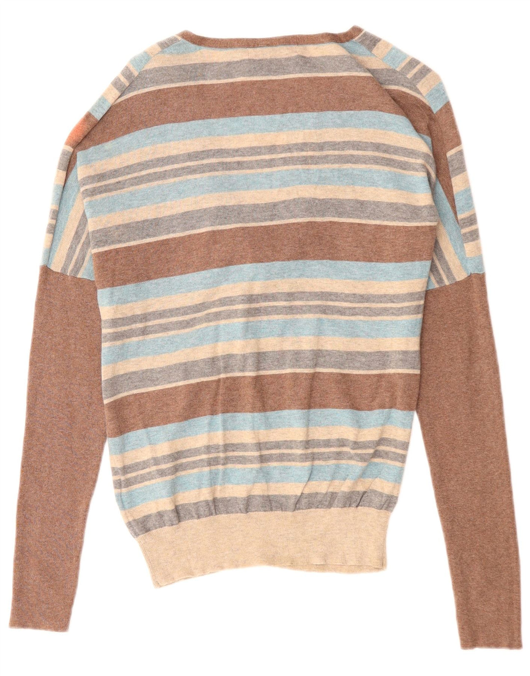 MONSOON Womens V-Neck Jumper Sweater UK 12 Medium Multicoloured Striped