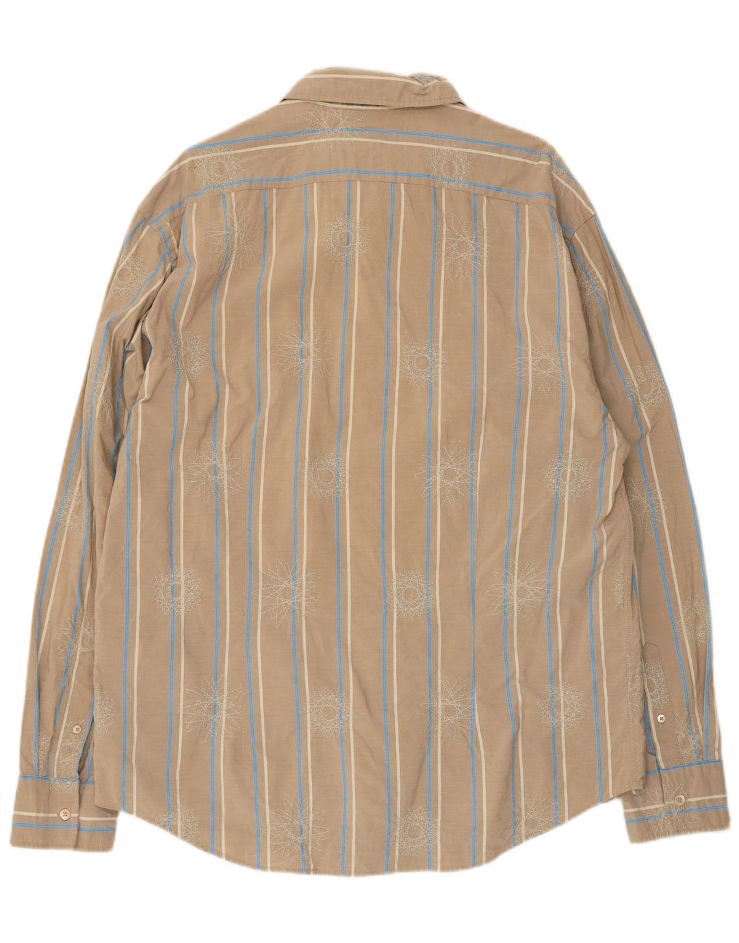 Ted Baker Mens Shirt Size 6 2XL Beige Striped Cotton