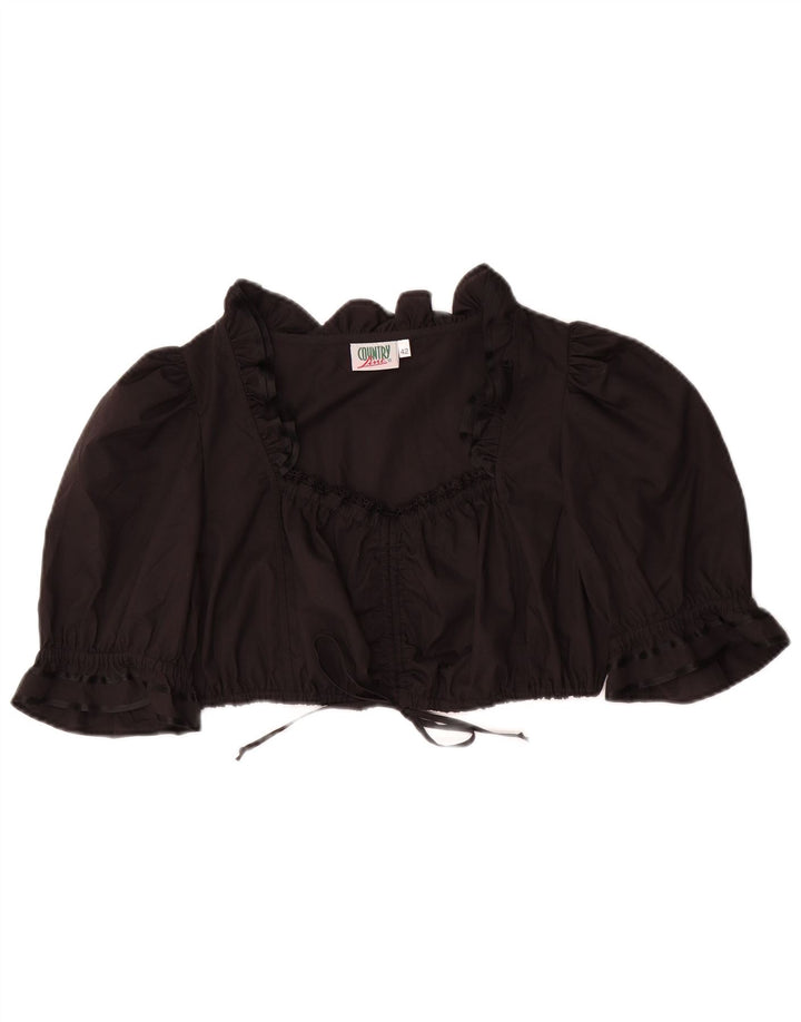 COUNTRY Womens Crop Blouse Top IT 42 Medium Black Polyester