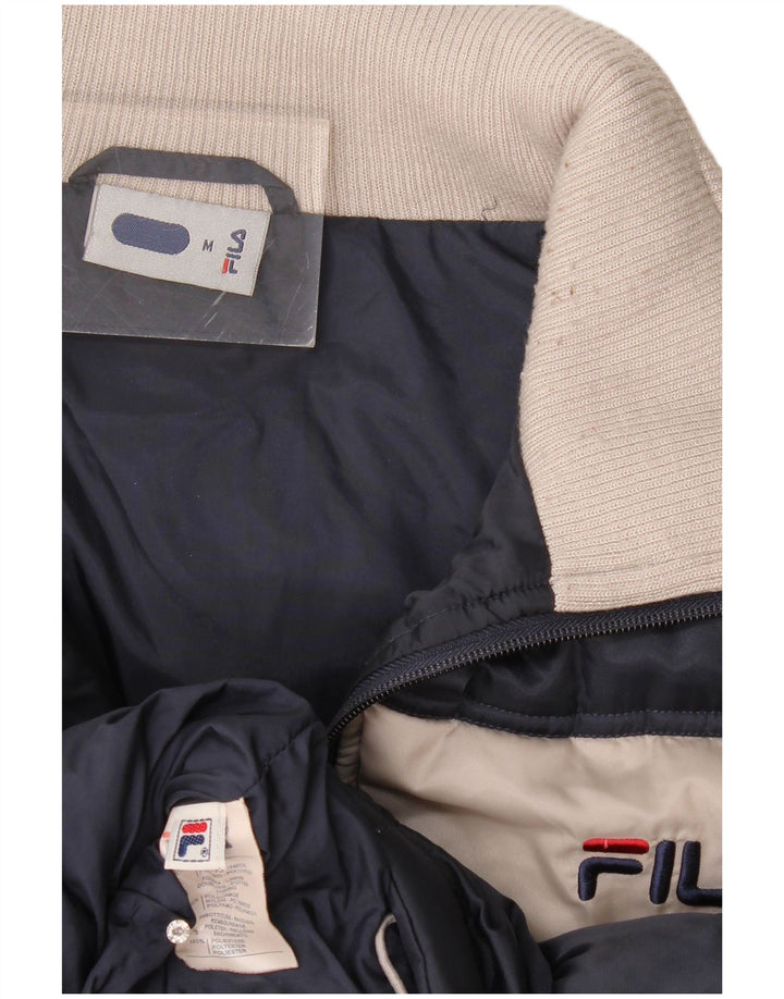Fila Mens Padded Gilet UK 38 Medium Navy Blue Colourblock Polyamide