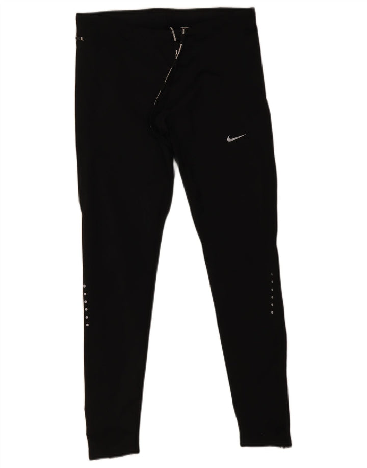 Nike Womens Dri Fit Leggings UK 12 Medium Black Polyester